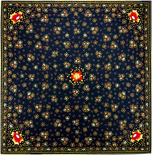 Foulard coton 100% noir style provençal pour vos balades ensoleillées d'été
