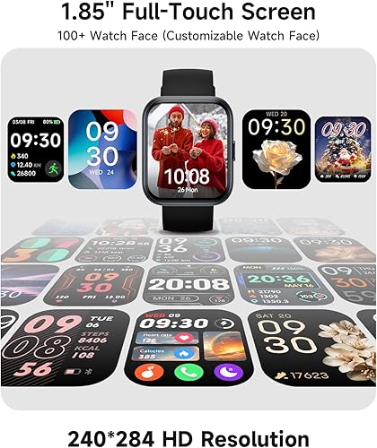 Miniatura 5 de Reloj inteligente para hombre, responderhacer llamadas, Alexa integrado, pantalla táctil de 1.85 pulgadas, rastreador de actividad física para