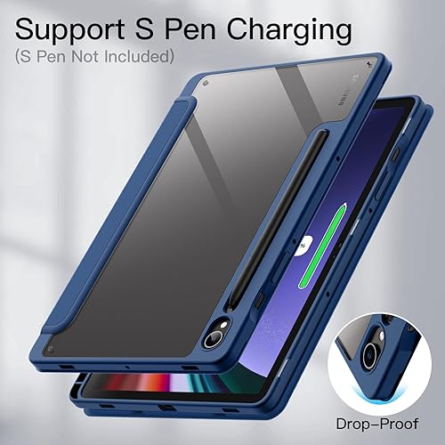 Miniatura 10 de JETech Funda para Samsung Galaxy Tab S9 de 11 pulgadas con soporte para bolígrafo S, parte trasera de policarbonato transparente transparente, a