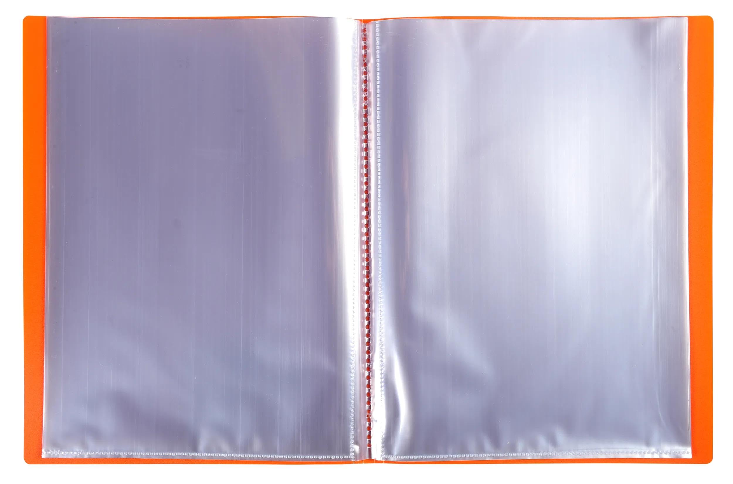 Exacompta - Ref. 88224E OPAK - Cartón de 20 fundas de documentos (20 fundas de cristal liso), 40 vistas, para tamaño A4, dimensiones 24 x 32 cm, tapa de polipro semirrígido, color naranja