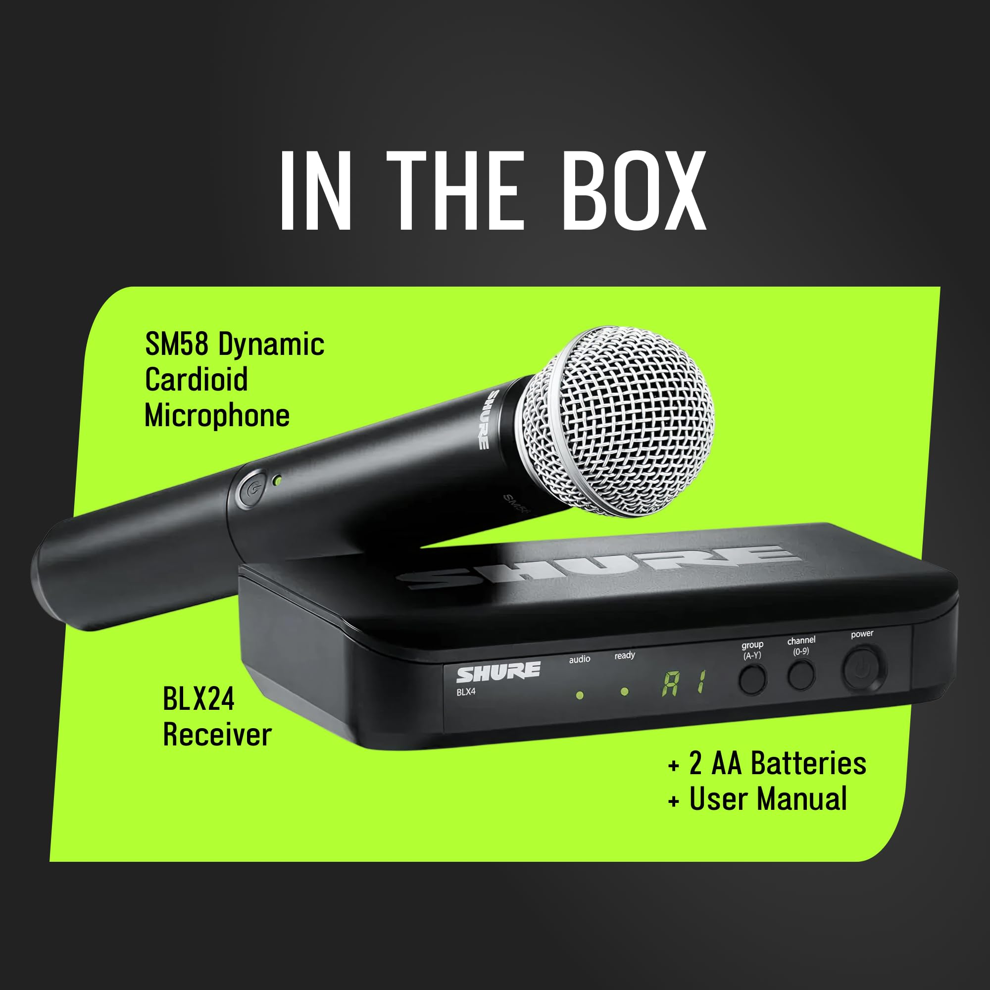 Shure BLX24/SM58 Handheld Wireless Audio System J11 Band (596–620