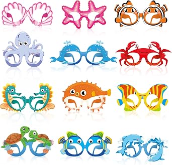 Harloon 36 Pcs Under the Sea Party Favors Paper Glasses