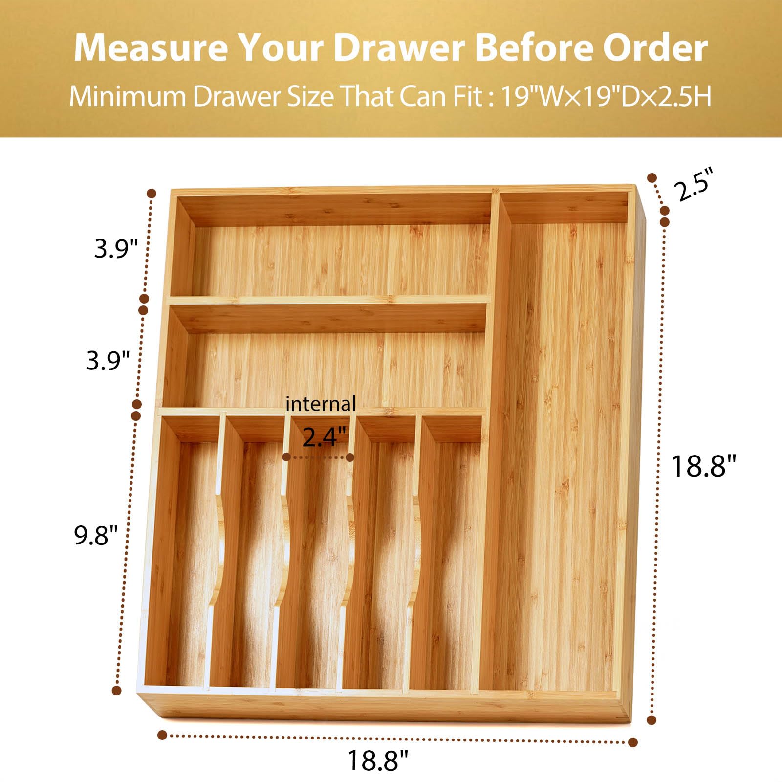 Amazon.com - Umilife Large Kitchen Drawer Organizer, 19