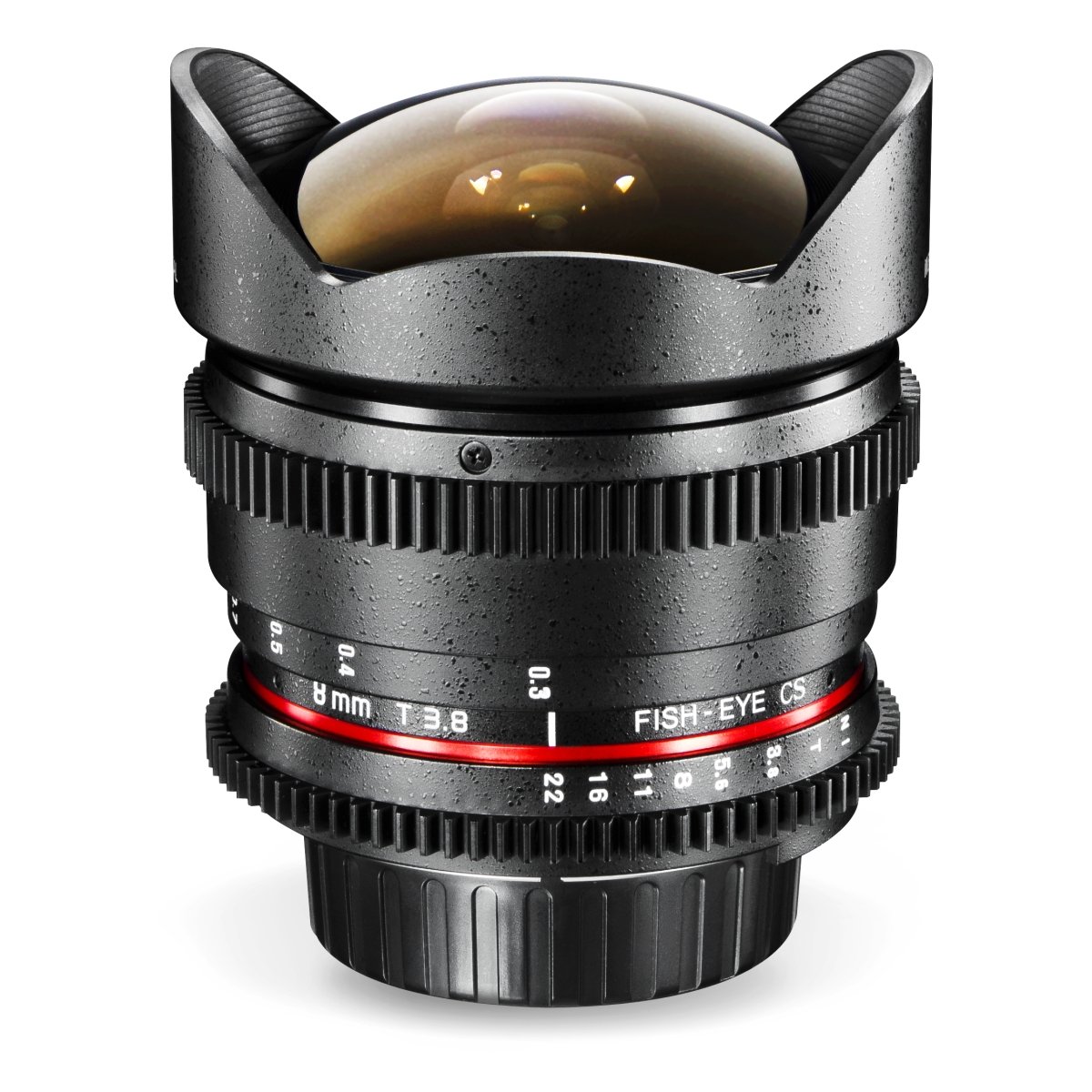 Walimex Pro 8 mm f/3,8 Fish-Eye Foto- und Videoobjektiv (manuelle Fokussierung) für Nikon Objektivbajonett