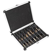 Vista 6 de COMOWARE Reduced Shank Drill Bit Set, 8 Sizes from 9/16" to 1", HSS M2, Black & Gold Drill Bit with 3-Flat 1/2" Shank, 135° Split Point, Drills Bits