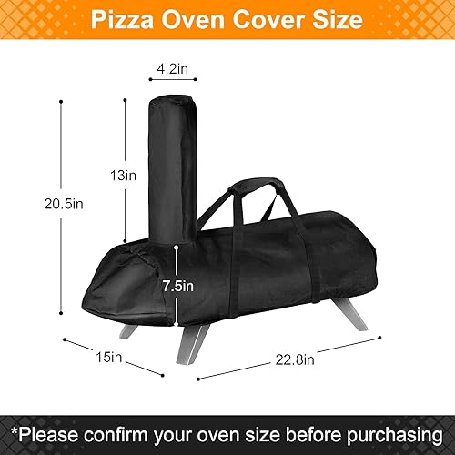Miniatura 2 de tonhui Cubierta para horno de pizza Aidpiza de 12 pulgadas para horno de pizza de pellets de madera, cubierta de horno portátil para exteriores,