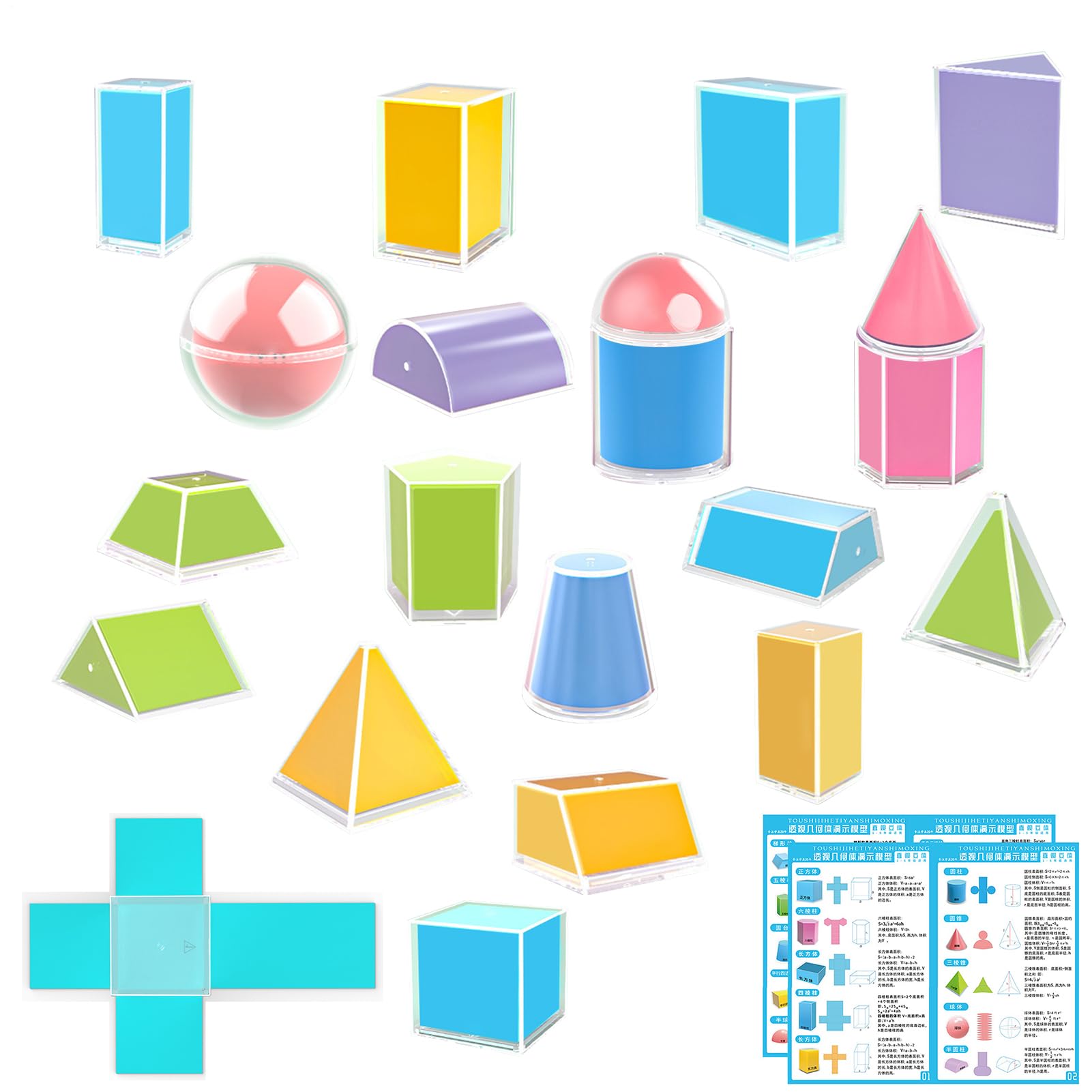 Solidi Geometrici 20 Pezzi Apprendimento Prospettiva Forme Geometriche Matematiche Scuola Educazione