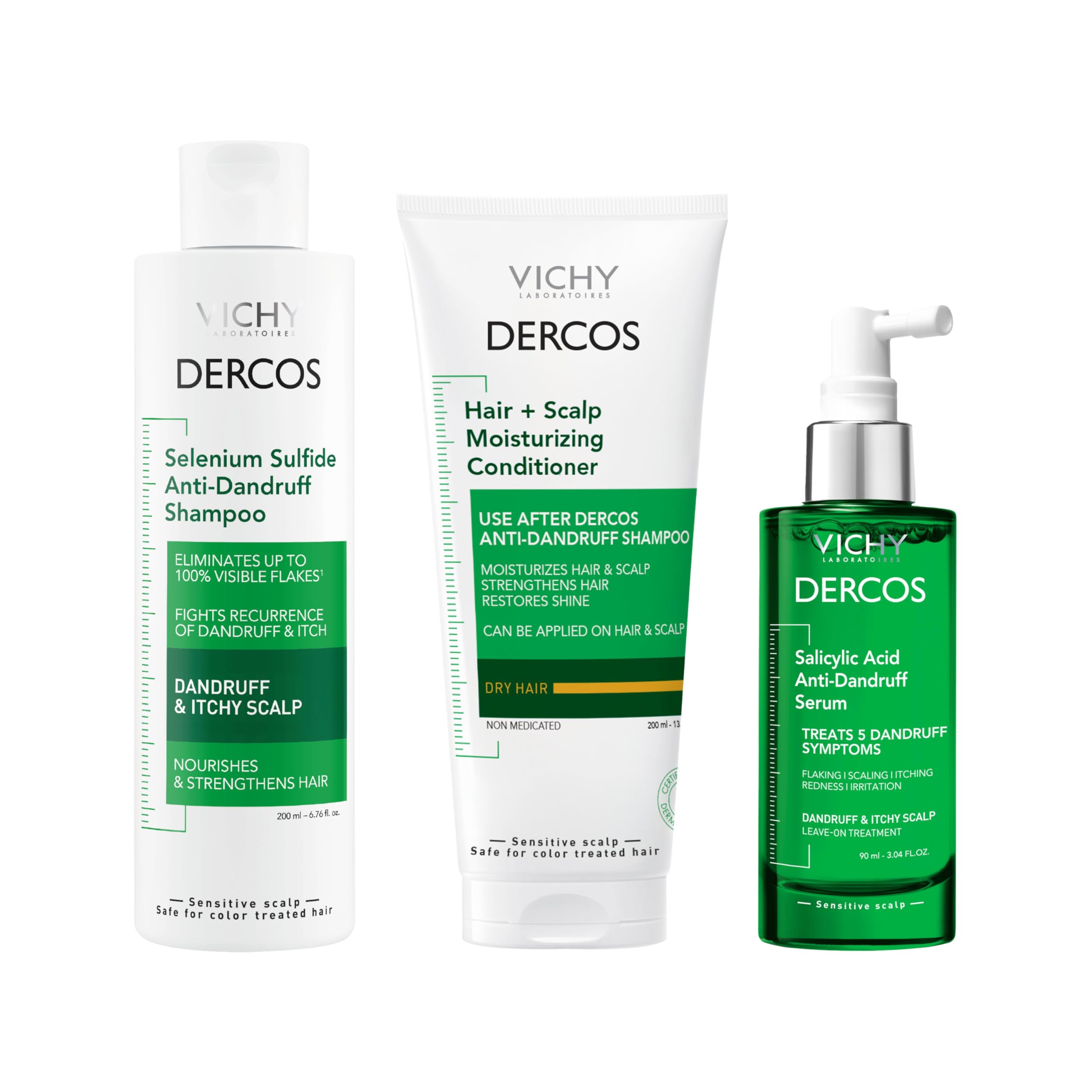 Dercos Dandruff Shampoo Antifungal Dry Scalp Treatment Itchy Scalp Relief Prescription Strength Selenium Sulfide Comparable to 2 Ketoconazole
