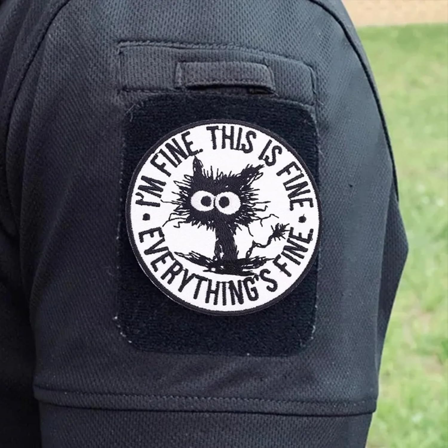 Everything's Fine Cat Morale Patch Embroidered Backpack Iron on Appliques image 3