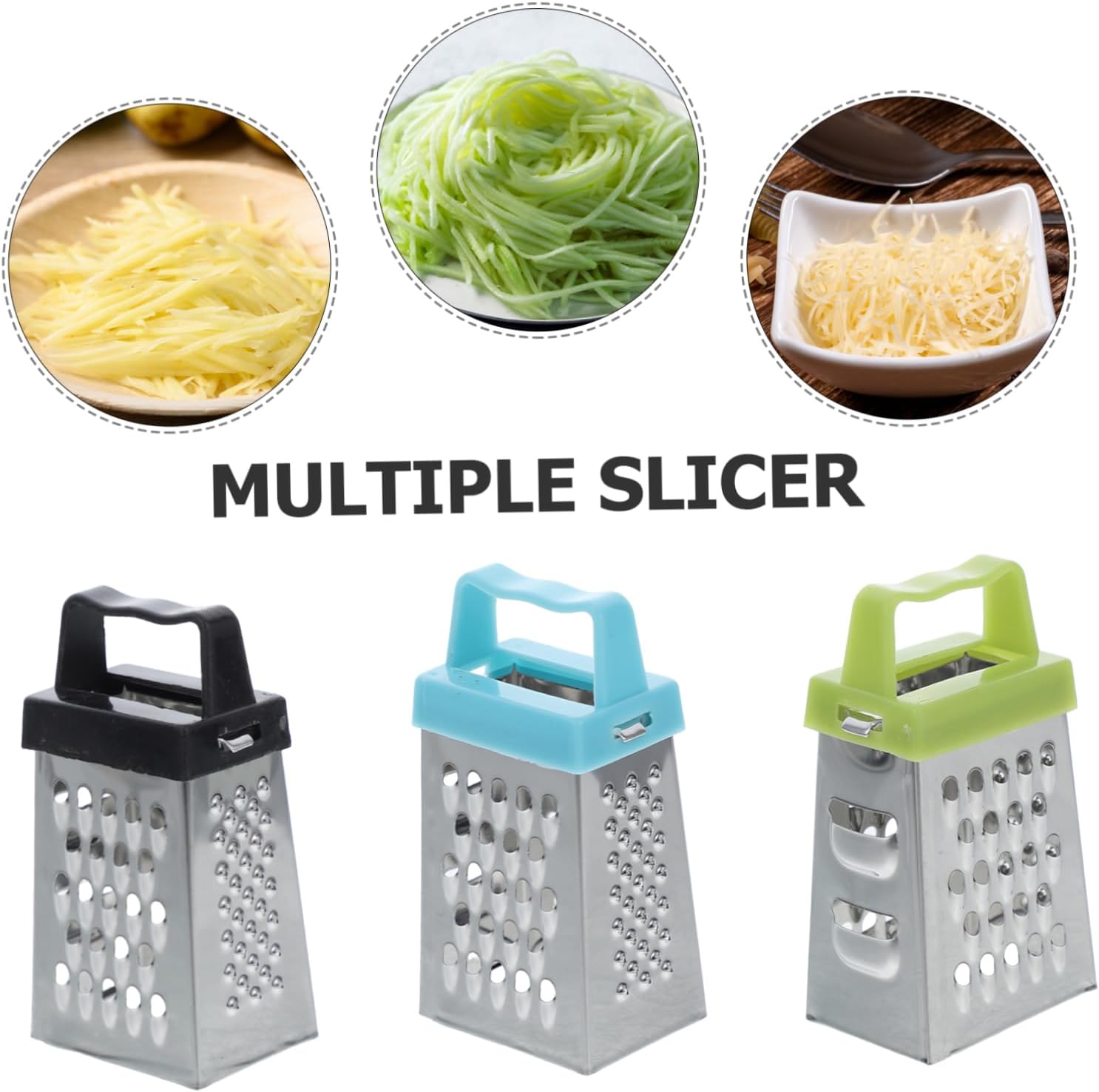 6pcs Mini 4-in-1 Box Grater with Stainless Steel Blades