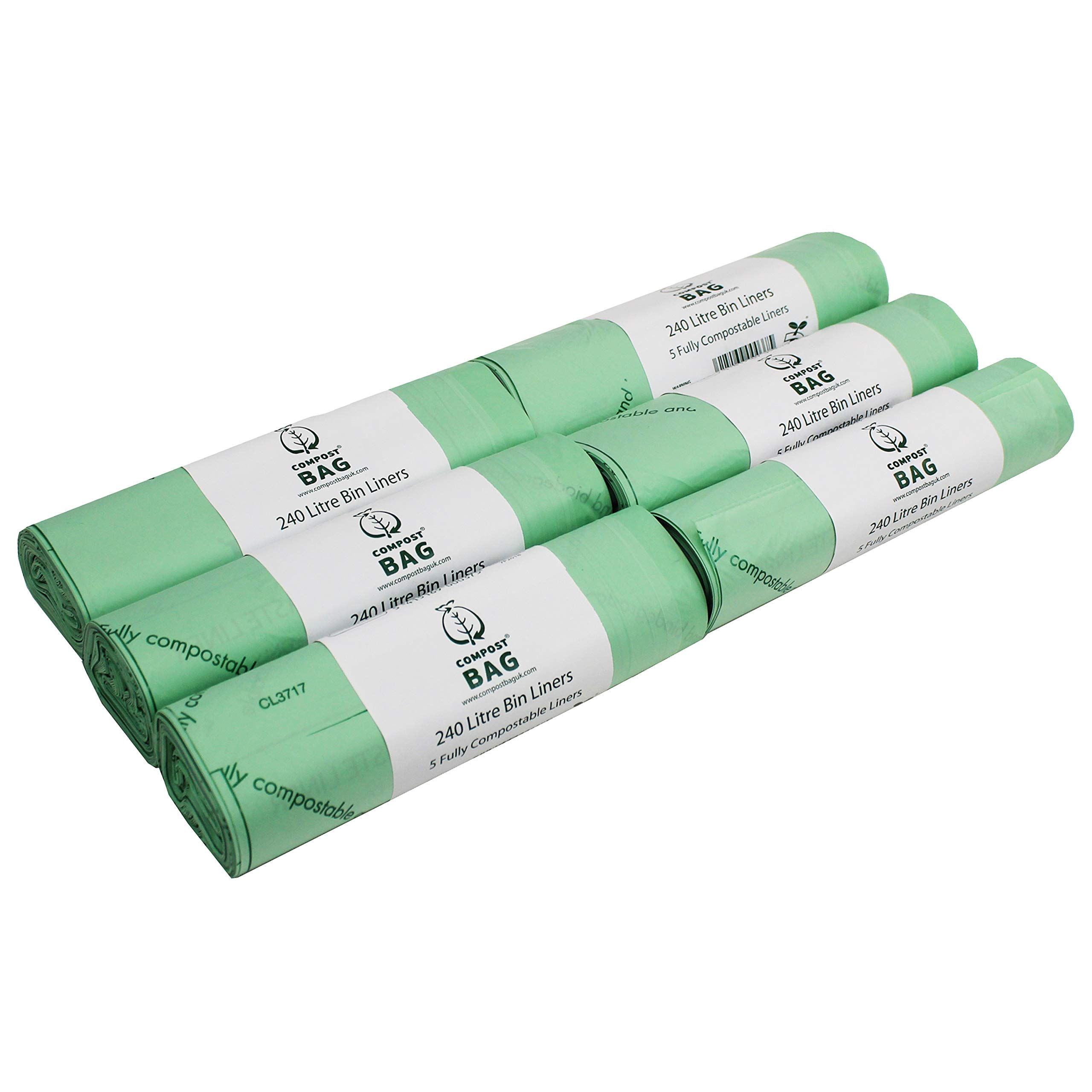 240L x30 Compostable Wheelie Bin Sacks - Biobag Bin Liners - EN13432 - 240 litre
