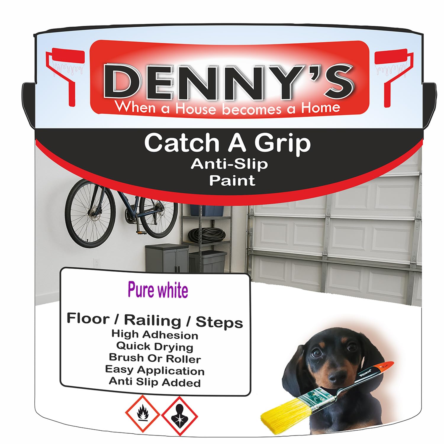 SCOOBYS PAINTS BACK IN THE MIX Catch A Grip Anti Slip Floor Paint – Non Slip Coating for Steps, Railings & Garages – 170 Colours, High Adhesion, Quick Dry, Multiple Sizes (Pure white, 250ml Tin)