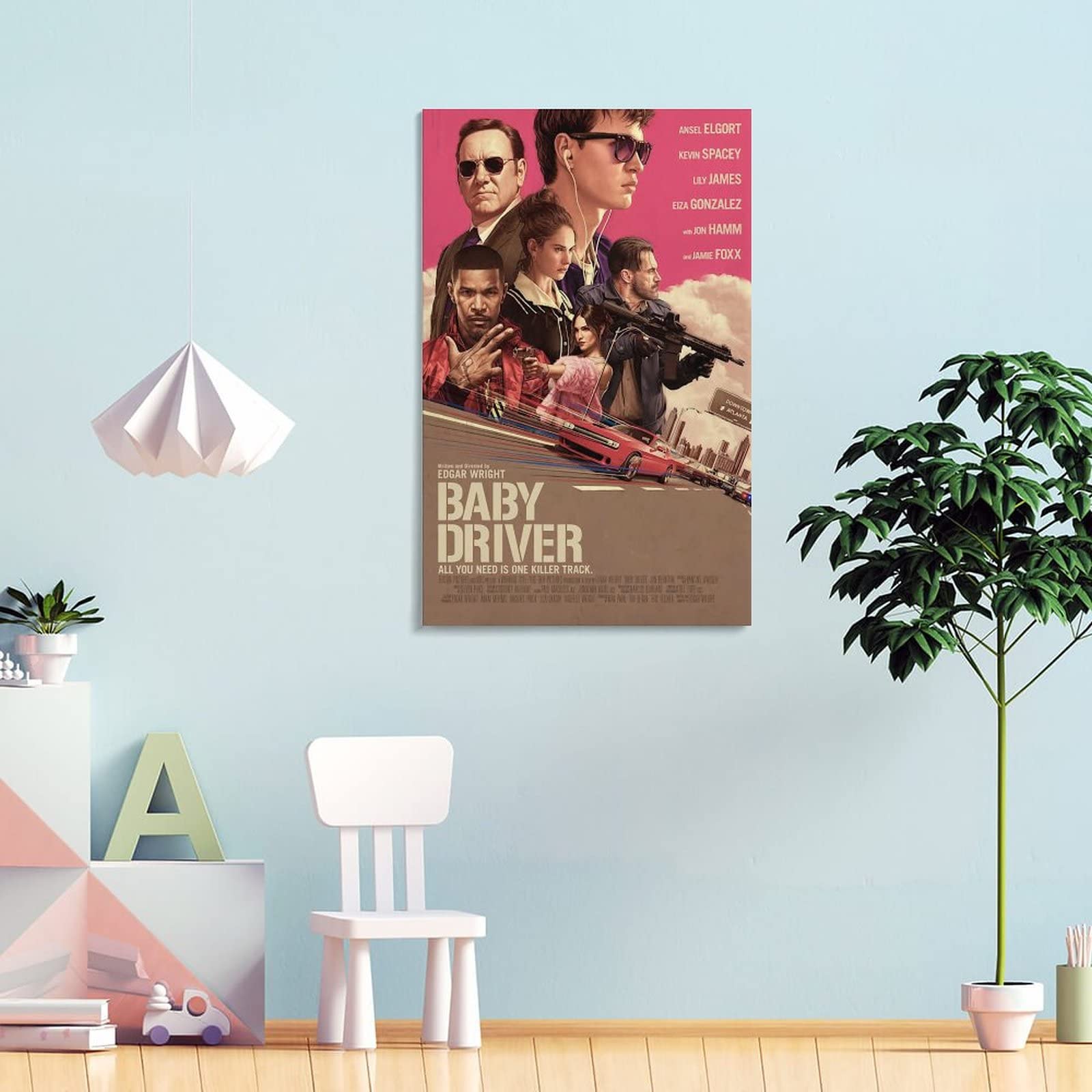 Poster di film per autista del bambino, pittura decorativa su tela, per soggiorno, camera da letto, 50 x 75 cm
