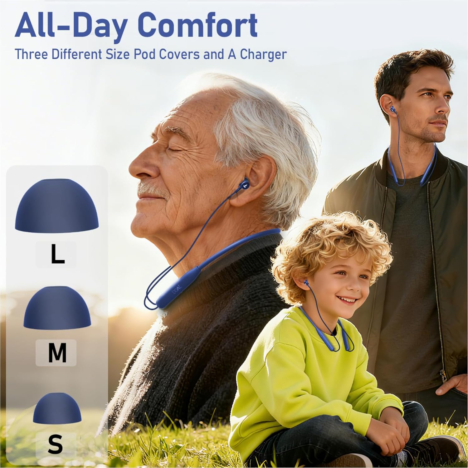 Neckband Earbuds Bluetooth with Stereo Sound,Headphones Wireless with 60 Hours Playtime,Wireless Headphones,Ear Buds Wireless Bluetooth Earbuds (Blue3) - Image 8