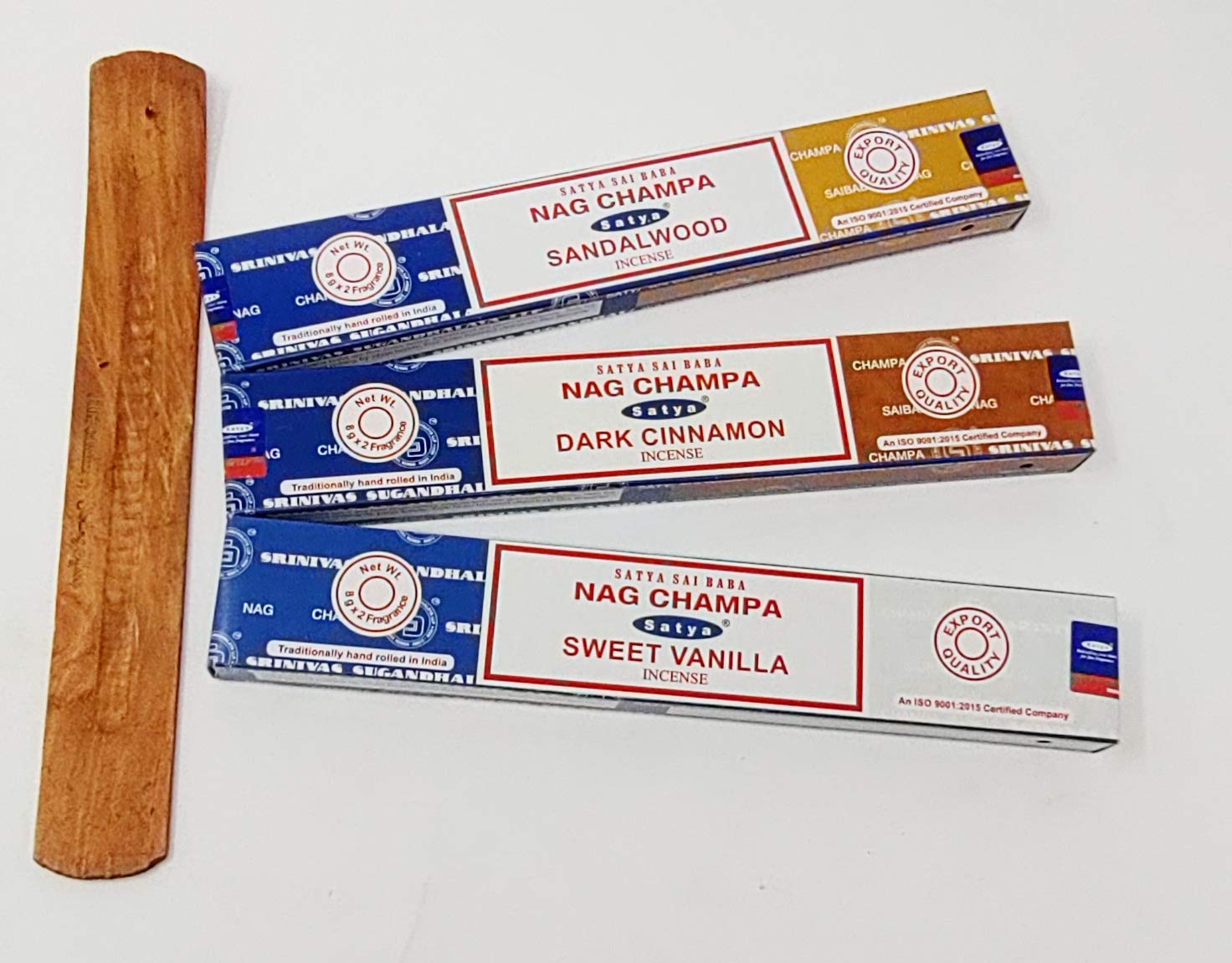 Jrose Collections Dark Satya Nag Champa Combo Incense Sticks Mix Deal - Cinnamon, Sandalwood, Sweet Vanilla With Jr Incense Holder Snc17