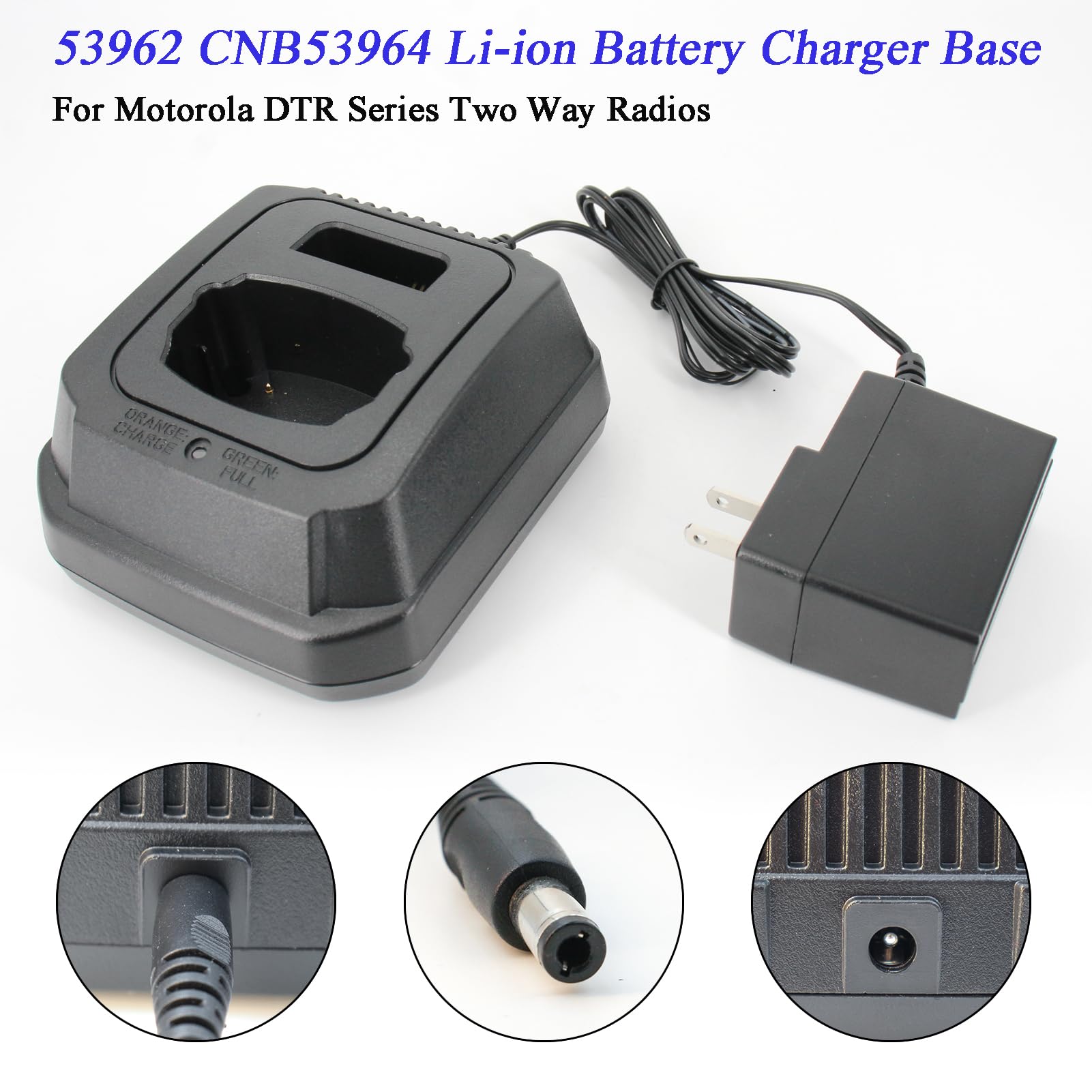 Aimtobest 2 in 1 Charger Compatible for Motorola DTR550 DTR650 DTR620 DTR410 DTR510 DTR610 DTR2430 DTR2450 Two Way Radio, CNB53964 NNTN4655B NNTN6923A NNTN6922A Battery Charger