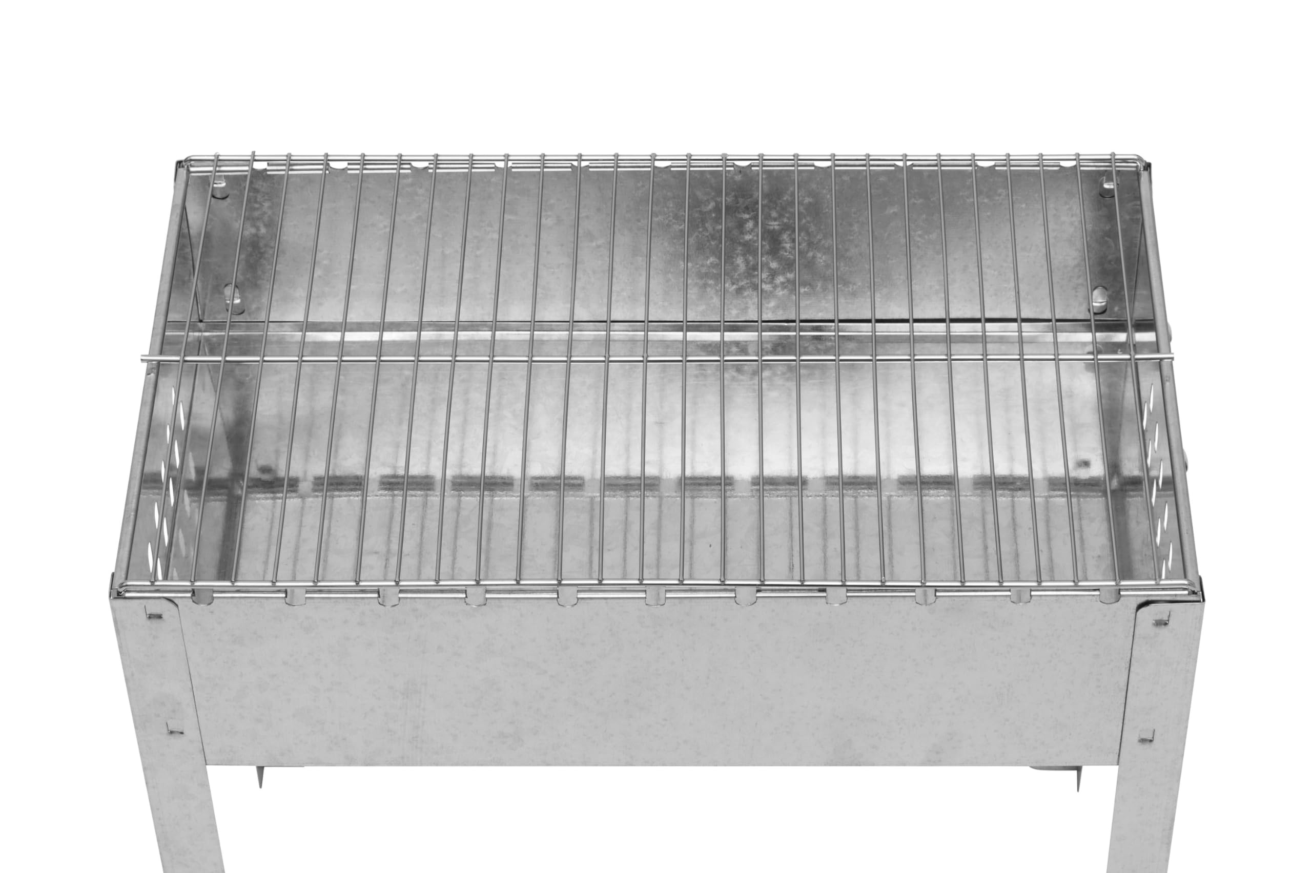 Mangal - Barbecue per spiedini, 50 x 30 x 50 cm, con 6 spiedini in acciaio INOX e griglia