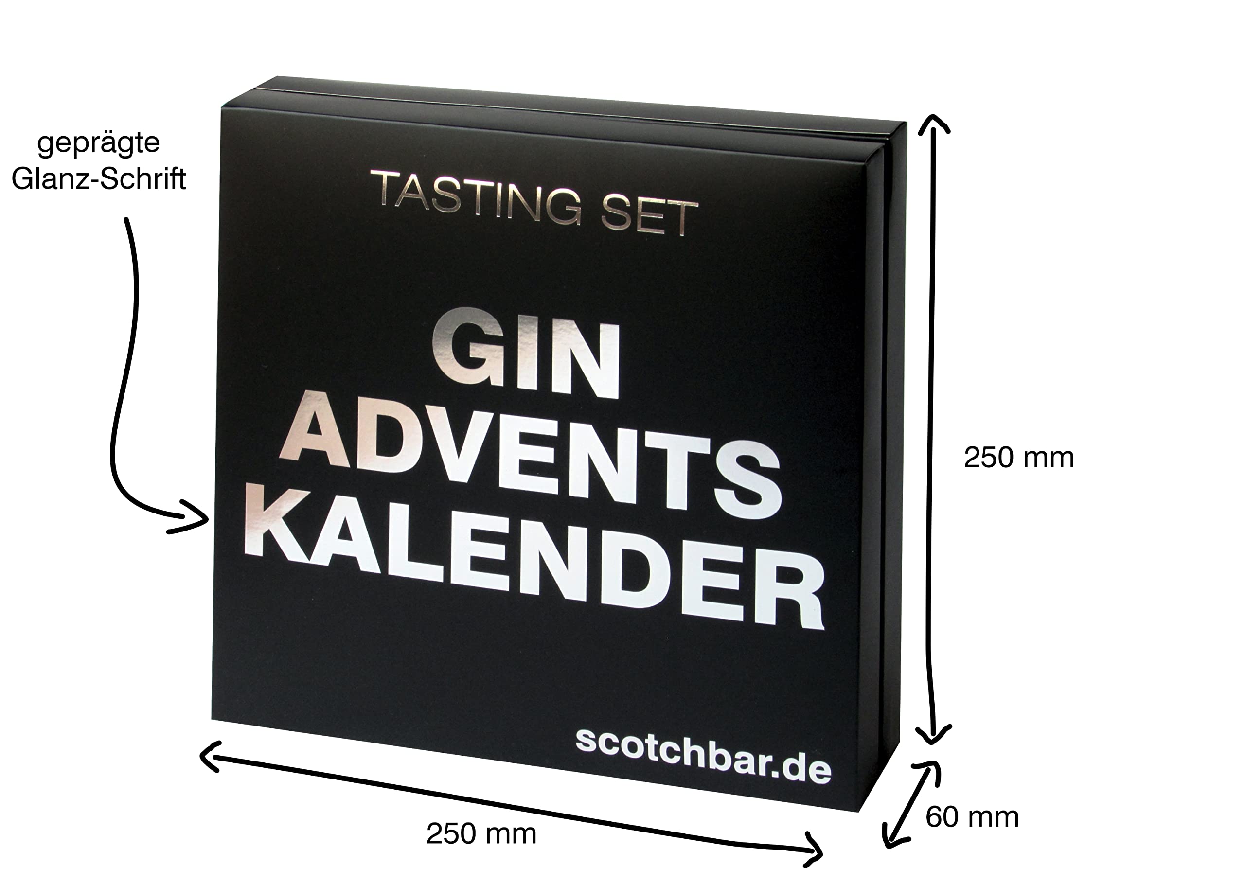 Gin Adventskalender in edler Geschenkbox exklusiv von scotchbar - 24 hochwertige Gin
