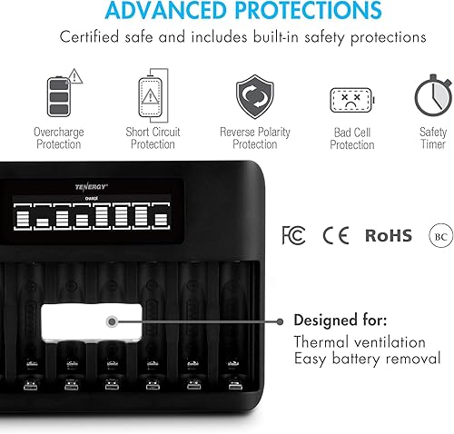 Miniatura 9 de Tenergy Paquete de 24 baterías NiMH AA y AA de 1.2 V y AAA, 12 pilas AA y 12 pilas AAA, ideales para electrónica doméstica diaria