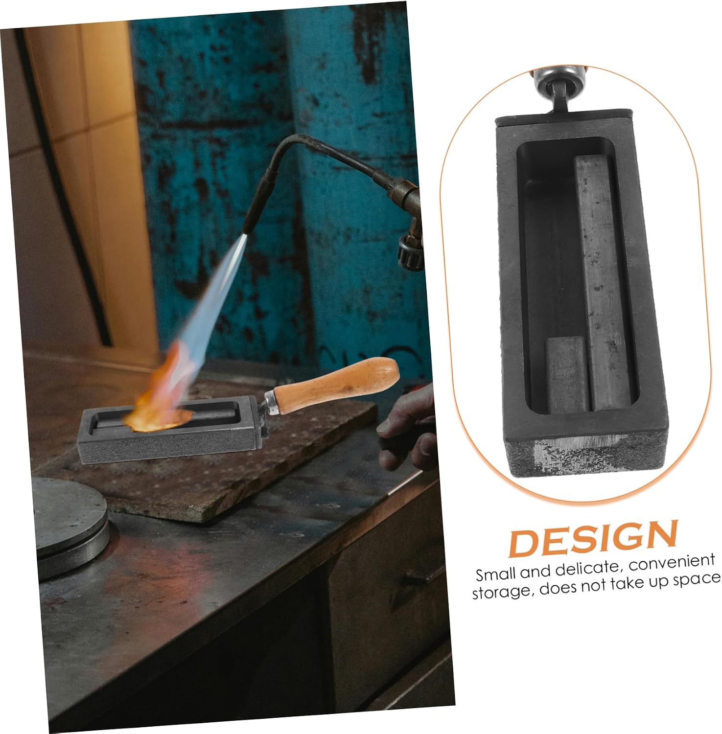 Iron Ingot Mold for Melting Gold Silver High Thermal Conductivity Strip Shape Design for Efficient Casting for Jewelry Making and Lab Use and Iron Material