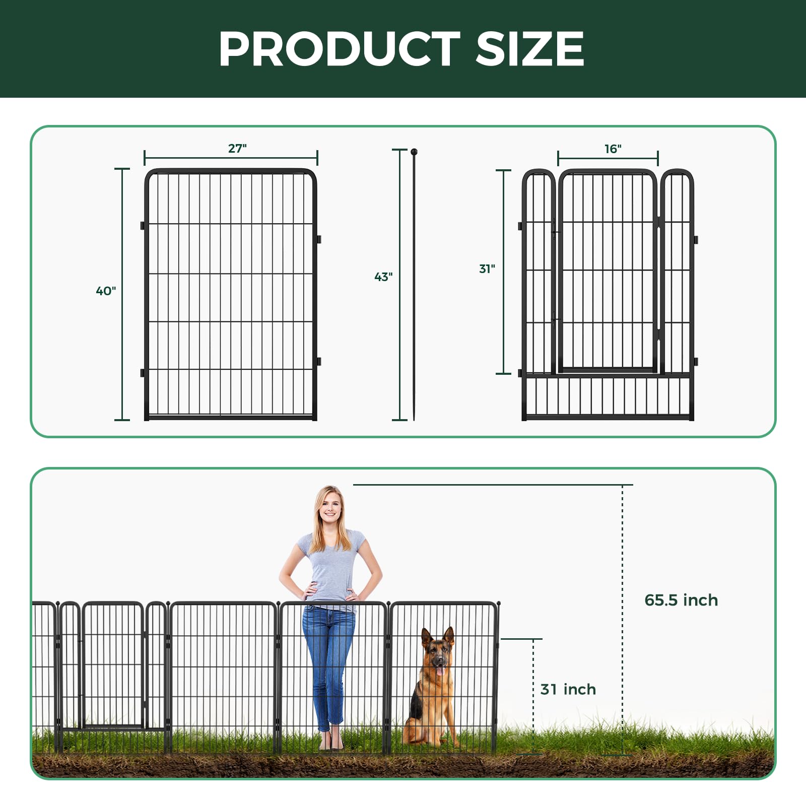 Amazon.com : FXW Garden Fence Outdoor for The Yard – 40in(H) x 4.5