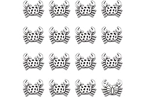 Fashewelry Antique Silver Crab Charm 20-Pack
