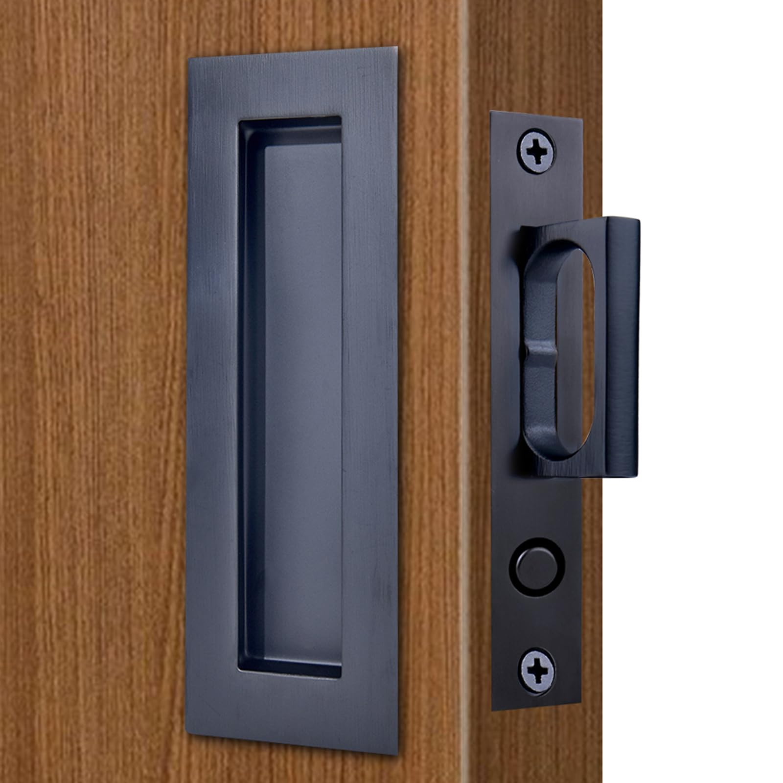 Dontay Sliding Pocket Door Handles,Heavy Duty Flush Edge Pull,6'',Black