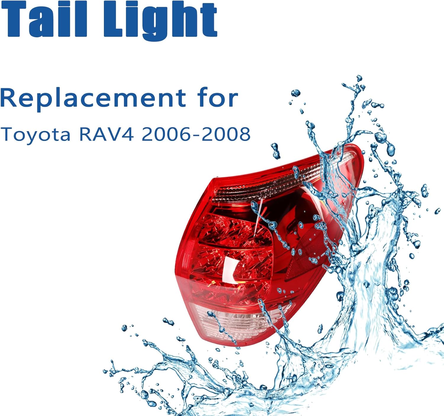 Silscvtt Rear Brake Tail Light Assembly Replacement for Toyota RAV4 2006-2008 Passenger Side Brake Tail Lamp 8155142100 TO2819127