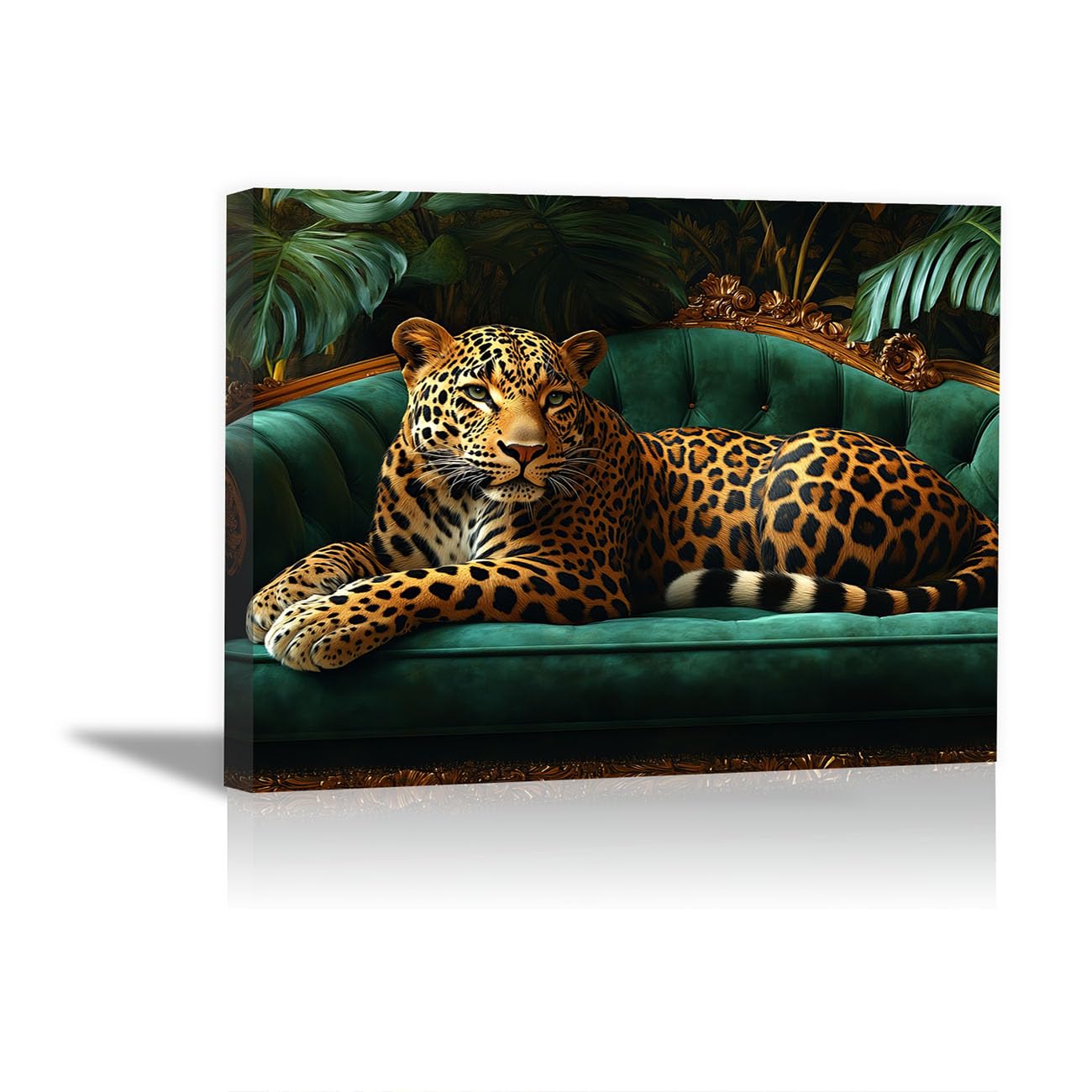 TODOAA Modern Canvas Wall Art Prints Artwork Bathroom Sofa Leopard Canvas Posters Prints -Abstract Animals lion -for Living Room Bedroom Bar Home Decor(Brown 1)-40x60cm Framed