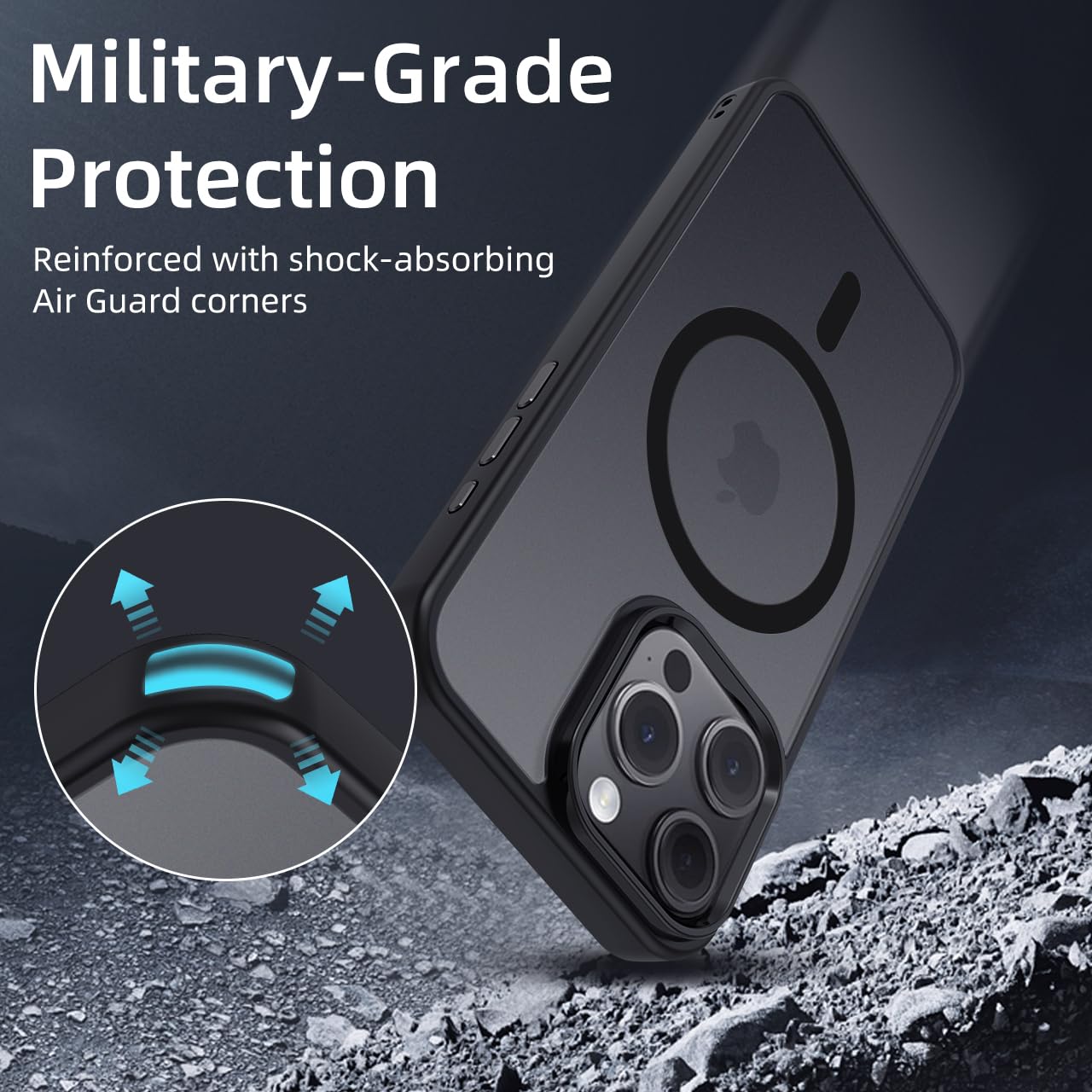 tigratigro Cover Magnetica per iPhone 13 Pro, Compatibile con MagSafe, Custodia Traslucida Opaca Posteriore Sottile Antiurto Protettiva Case, Protezione Antiurto di Grado Militare, Argento