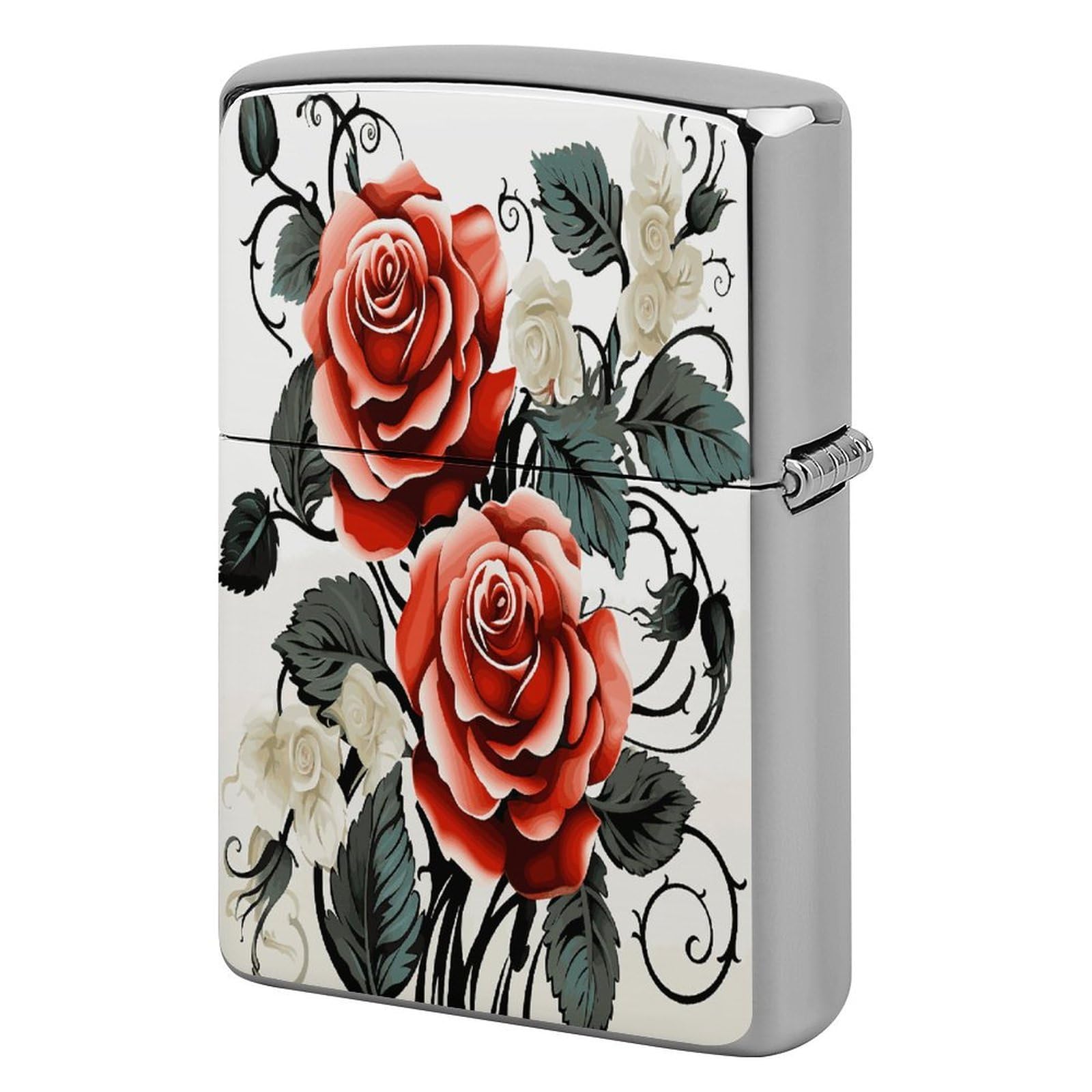 Fodpand Style Floral Rose Ivy With Leaves Spring Metal Lighter Case Cover Lighter Sleeve
