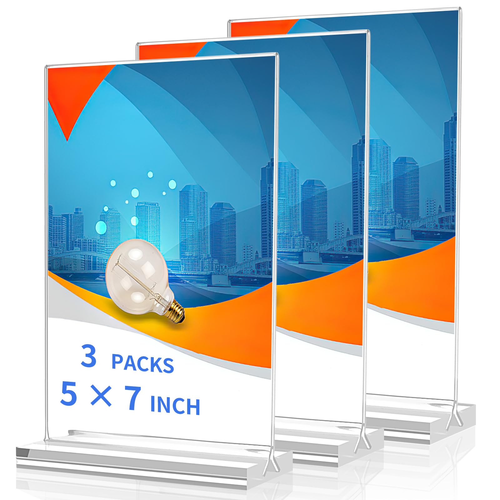 Photo 1 of Svalor Acrylic Sign Holder 5x7, Double-Sided, Vertical