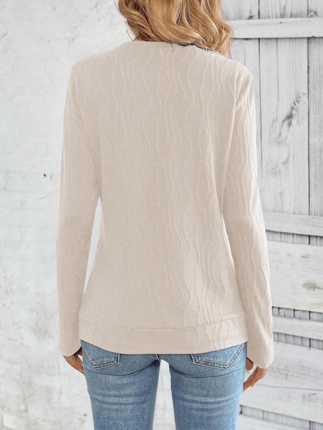 Samefar Womens Long Sleeve T Shirts Crewneck Fall Fashion 2025 Basic Business Casual Tops Tunics Clothing - Image 4