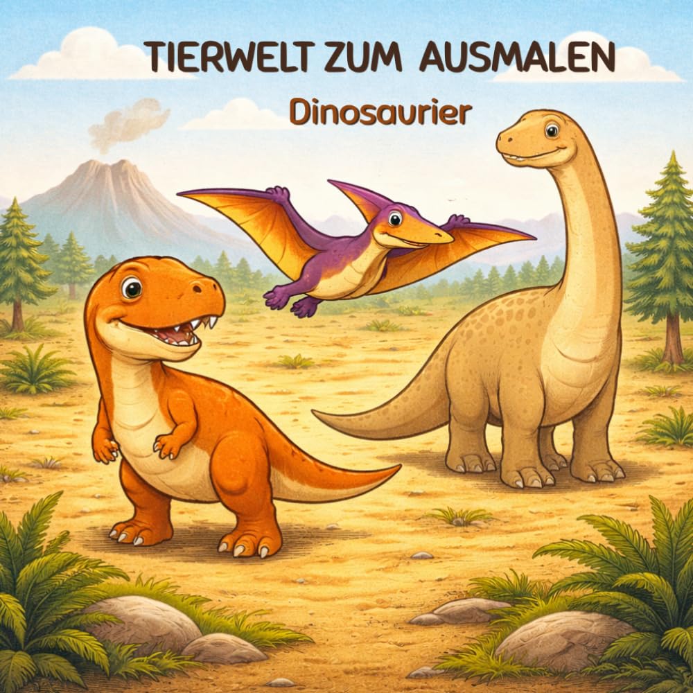 Dinosaurier – Mein Lern-Malbuch: 30 Ausmalmotive mit Tyrannosaurus Rex, Triceratops, Brachiosaurus & Co. – Dinosaurier entdecken, Wissen erweitern & ... fördern – Malbuch für Kinder ab 3 Jahren