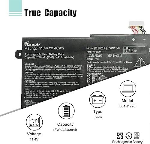 Miniatura 2 de BOWEIRUI B31N1726 - Batería de repuesto para portátil Asus FX80 FX86 TUF FX504 FX504GE FX504GM FX505 FX505DT FX505DY FX505GE FX505GD FX505GM A15