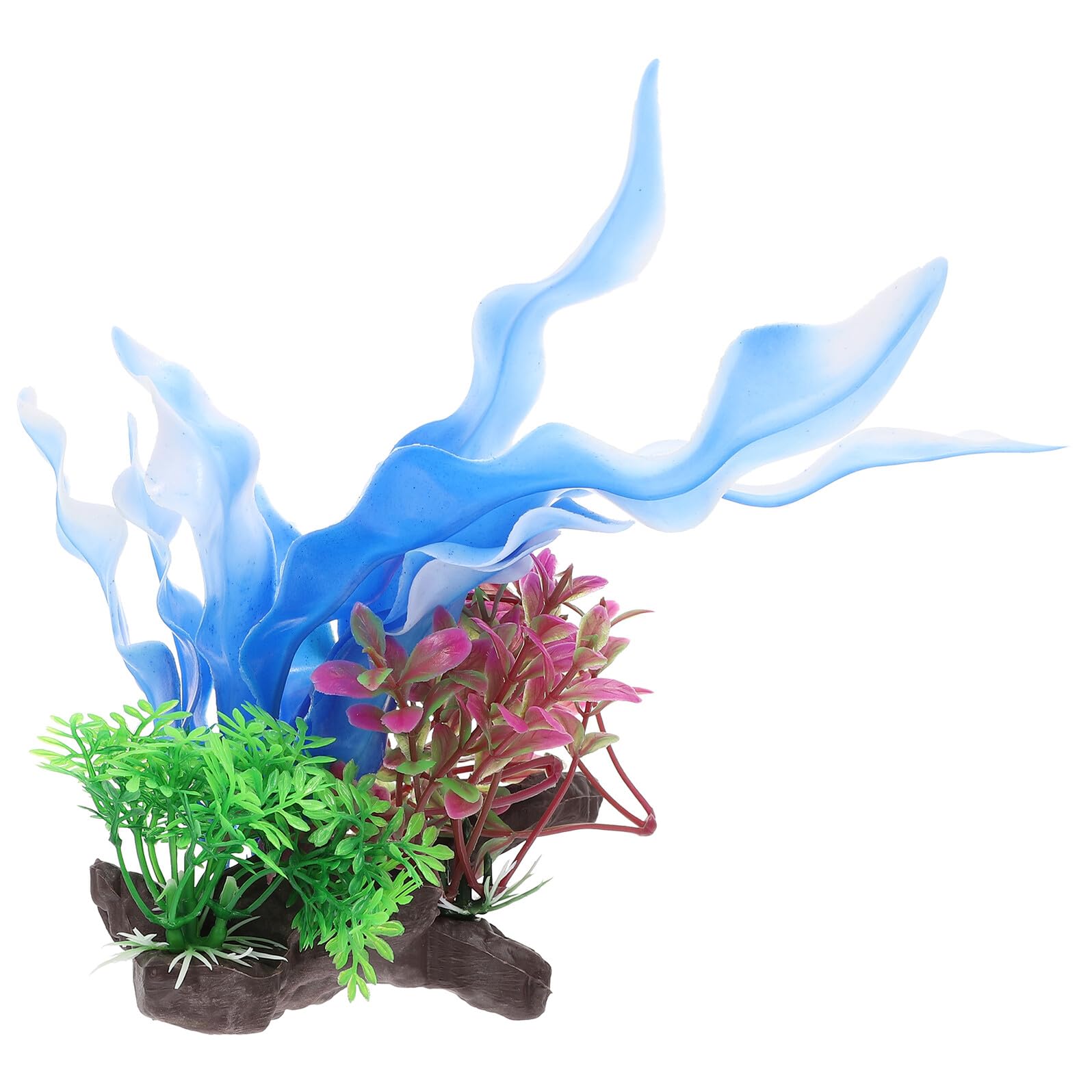 PRETYZOOM Artificial Water Plants Model Aquarium Landscaping Ornament Blue and White Water Grass Adornment for Fish Tank Decor