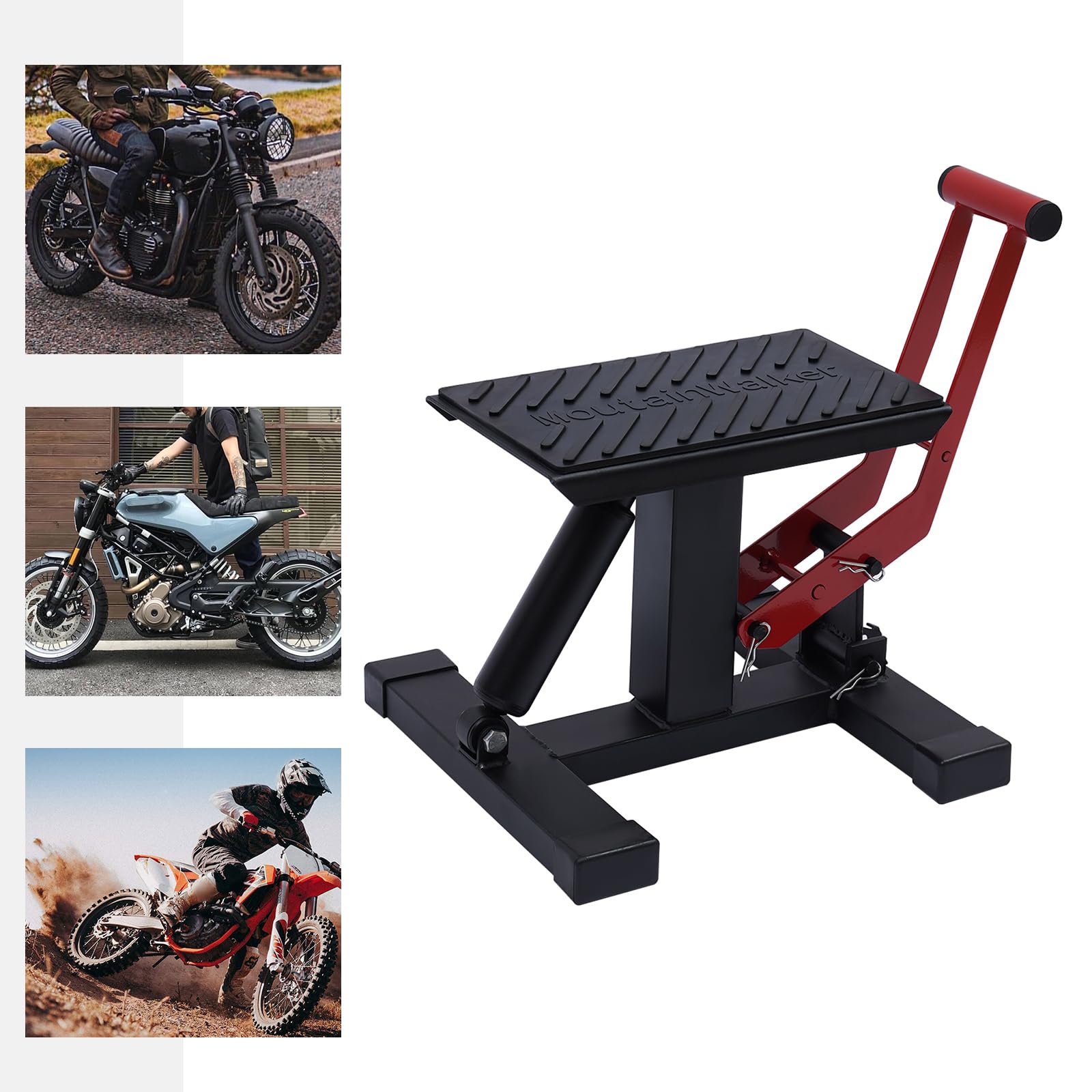 Support Hydraulique Pour Moto Cross - Capacité 400 Kg - Pour Entretien Et Réparation - Acier Et Caoutchouc