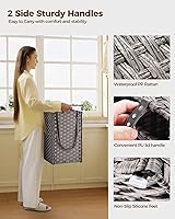 Vista 6 de Greenstell Cesta de lavandería con ruedas, no necesita instalación, cestas tejidas a mano divididas de 110 litros y 2 bolsas extraíbles con forro
