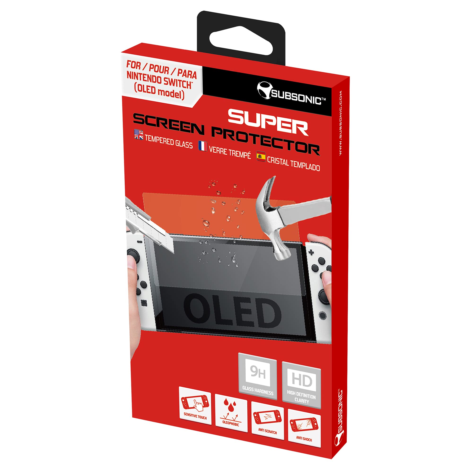 Subsonic  White Glass Screen Protector For Switch Oled, Sports Direct