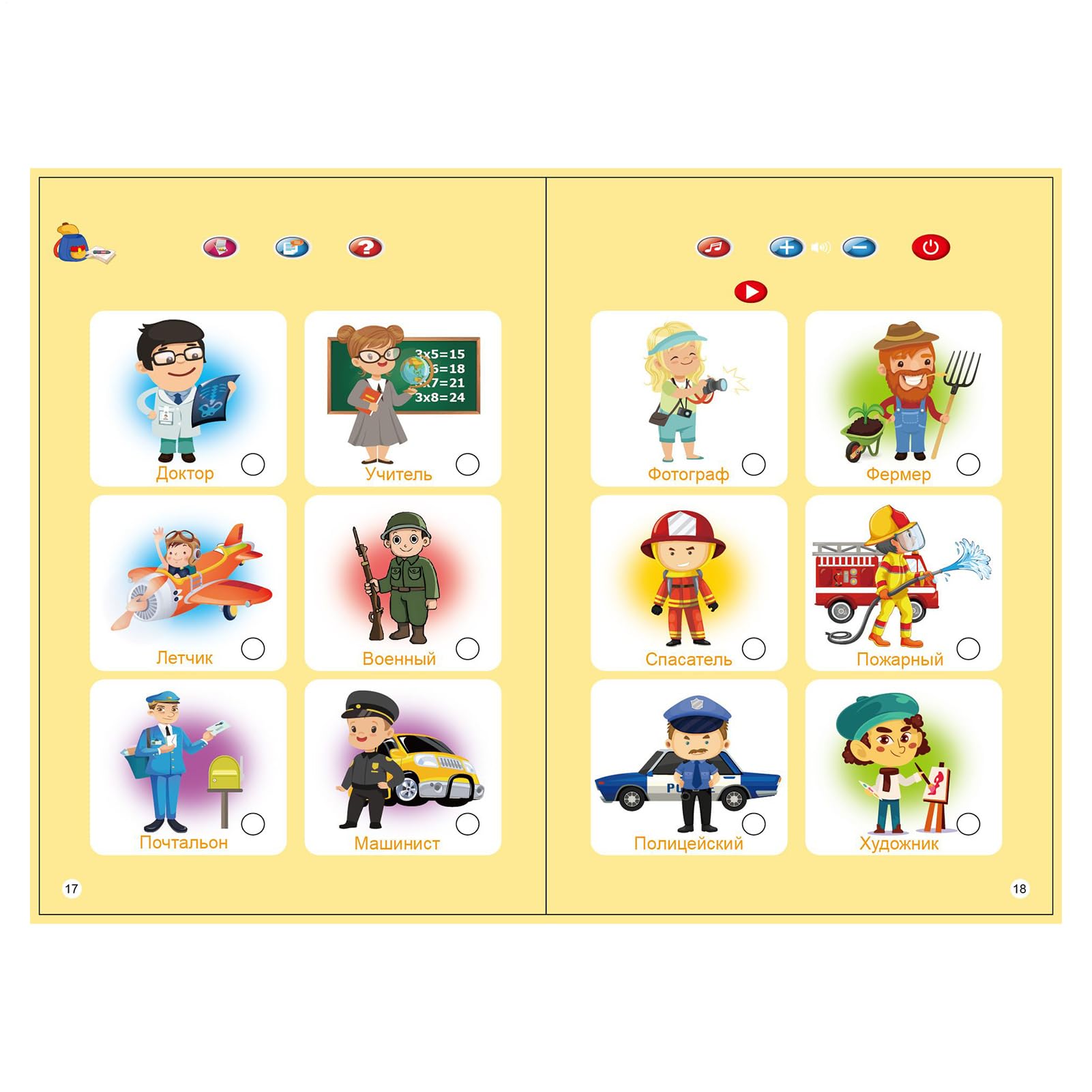 Libro Parlante Russo Per Bambini, Libro Audio Vocabolario Russo, Giocattoli Educativi per Principianti Ragazze e Ragazzi Prescolare Istruzione Domiciliare Aula Casa Appassionati di Lingue e