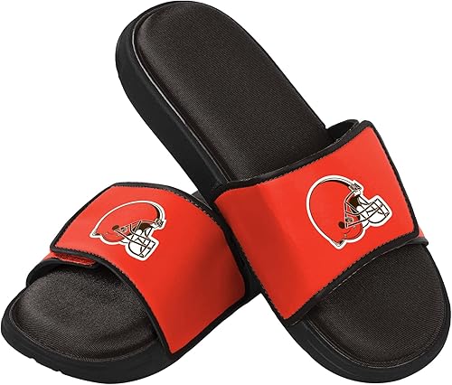 FOCO mens NFL Team Logo Sport Shower Foam Slide Flip Flop Sandals