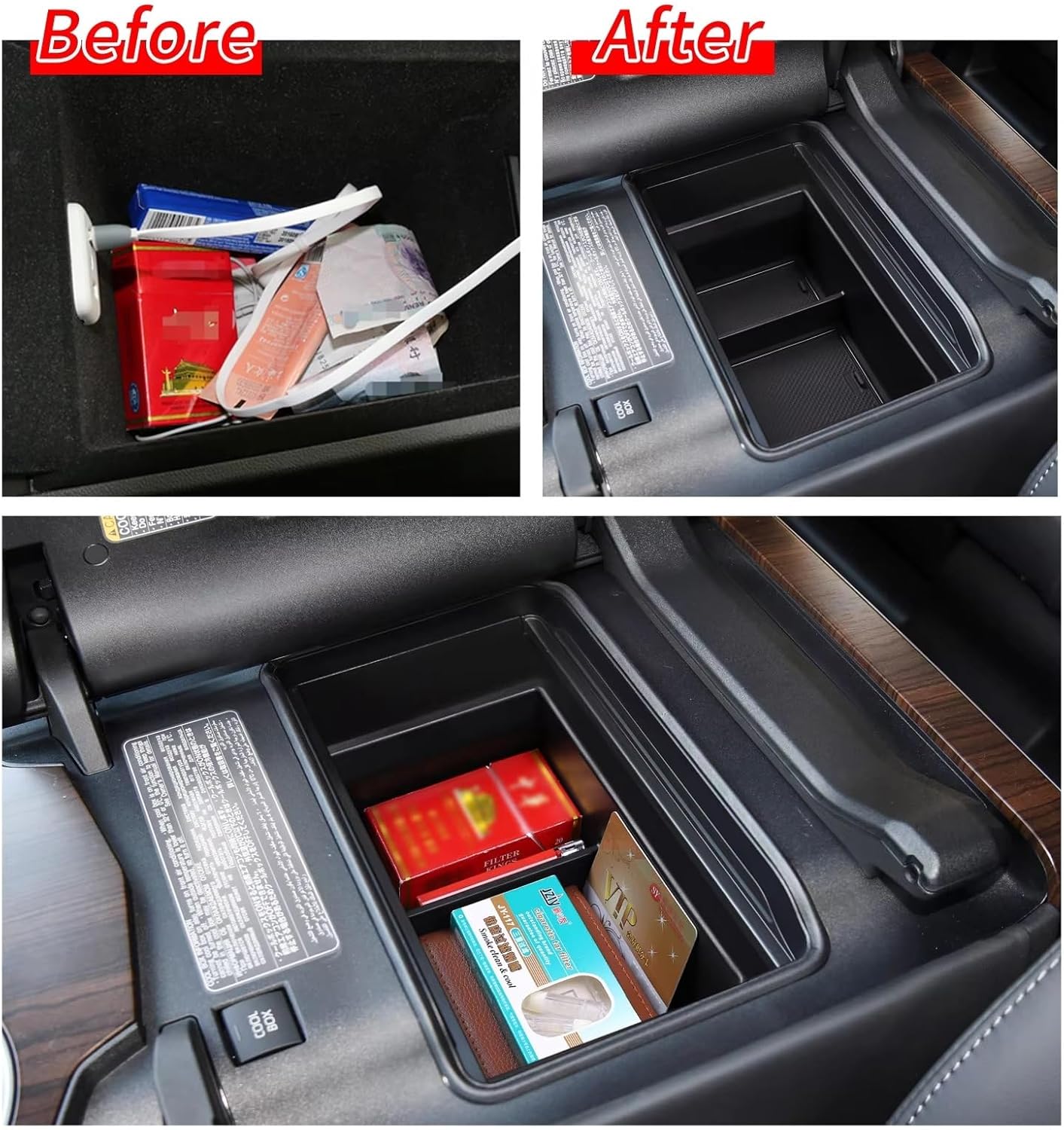 Glove Box Storage for LC300 2022 Car Armrest Storage Box Stowing Tidying Organizer Box Car Interior Accessories Supplies