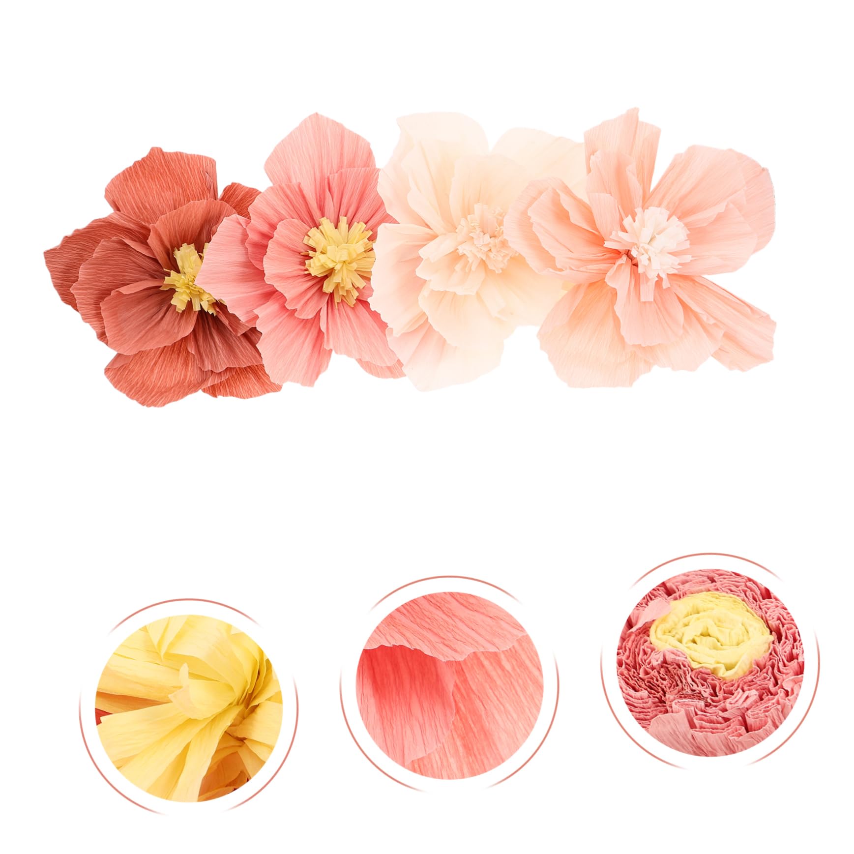 Ciieeo 24 Pièces Décoration Murale Fleurs Papier Crépon Lot de Fleurs Papier pour Mariage Anniversaire et Événements Décorations Faciles à Installer