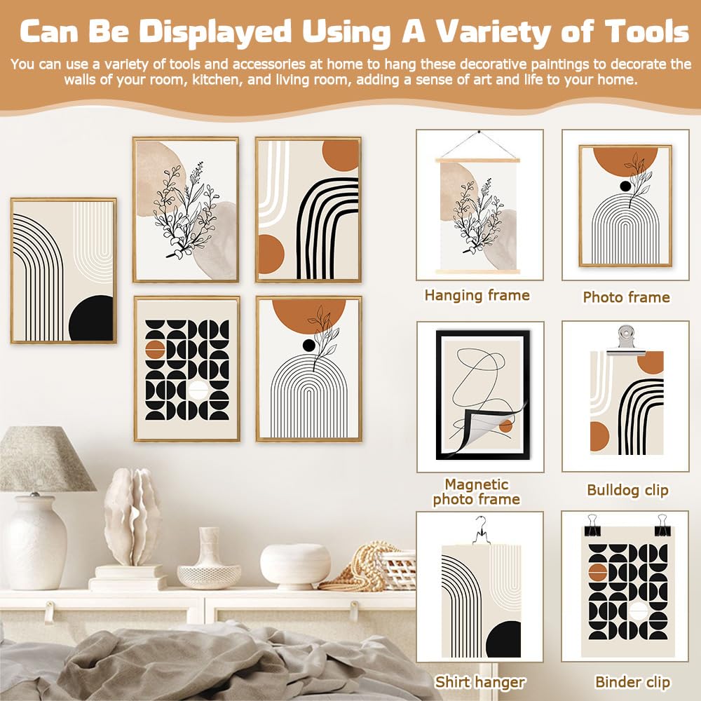 HANLIN Lot De 6 Affiches Sur Toile Tendance - Décoration Murale Esthétique 20x30 Cm - Sans Cadre