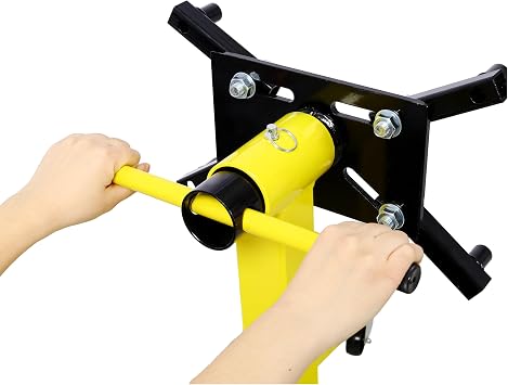 Engine Stand 1250 LBS Capacity360 Degree Adjustable Mounting Head Easy Assembly Disassembly 4 Ball-Bearing Swivel Caster Wheels Heavy-Duty Square Steel Frame
