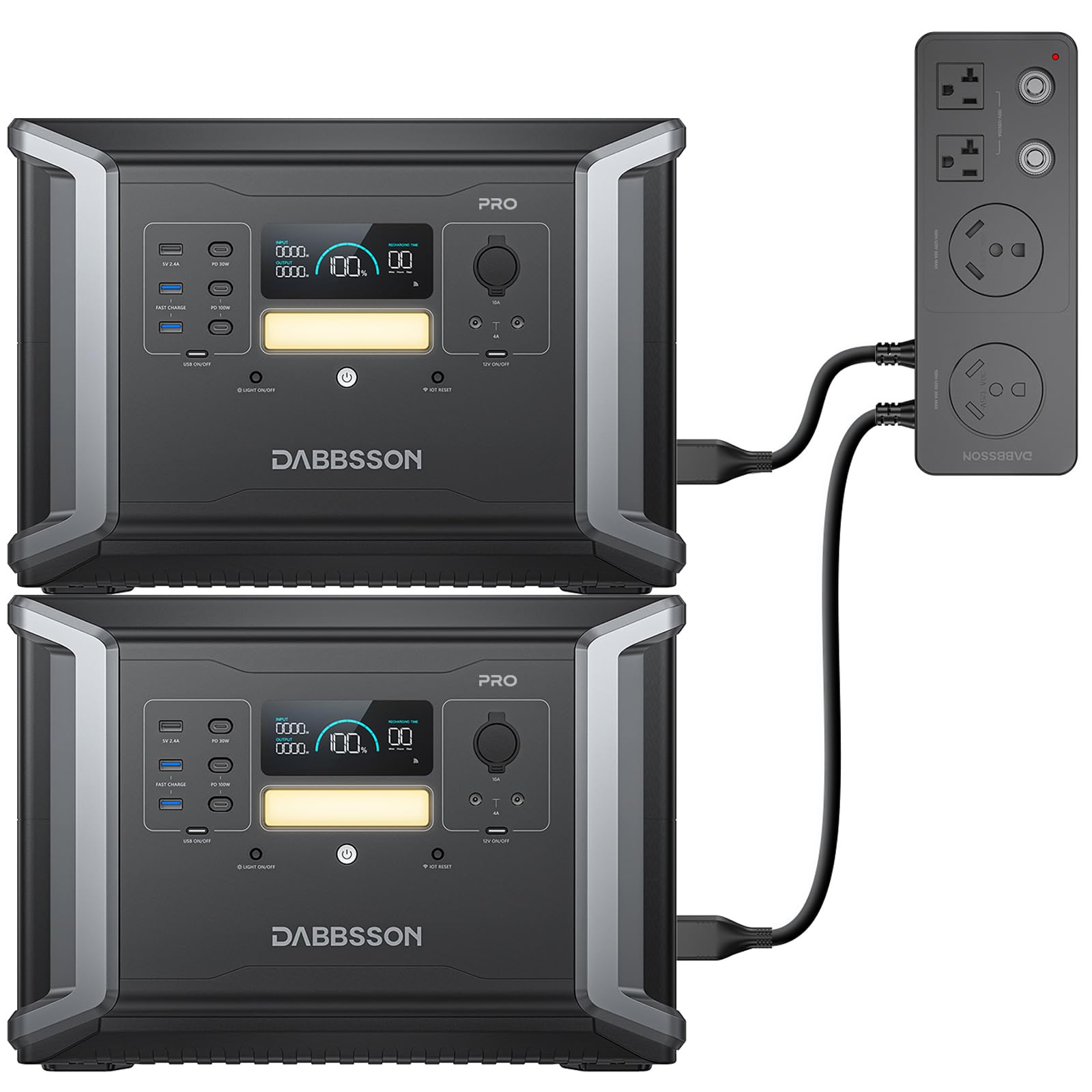 Dabbsson 4300Wh Portable Power Station DBS2100Pro x2 Parallel Connector 4800W AC Output with Parallel Connector TT-30 100W USB-C