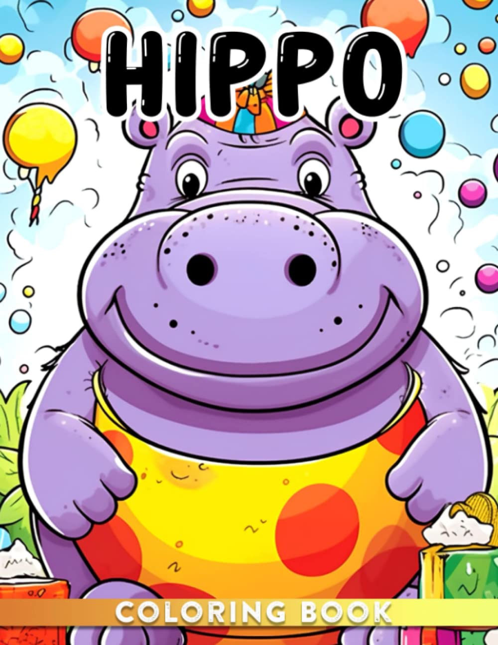 Hippo Coloring Book: Unwind with a variety of hippo illustrations perfect gifts for kids, girls, and adults to relax. Explore the calming world of hippos.