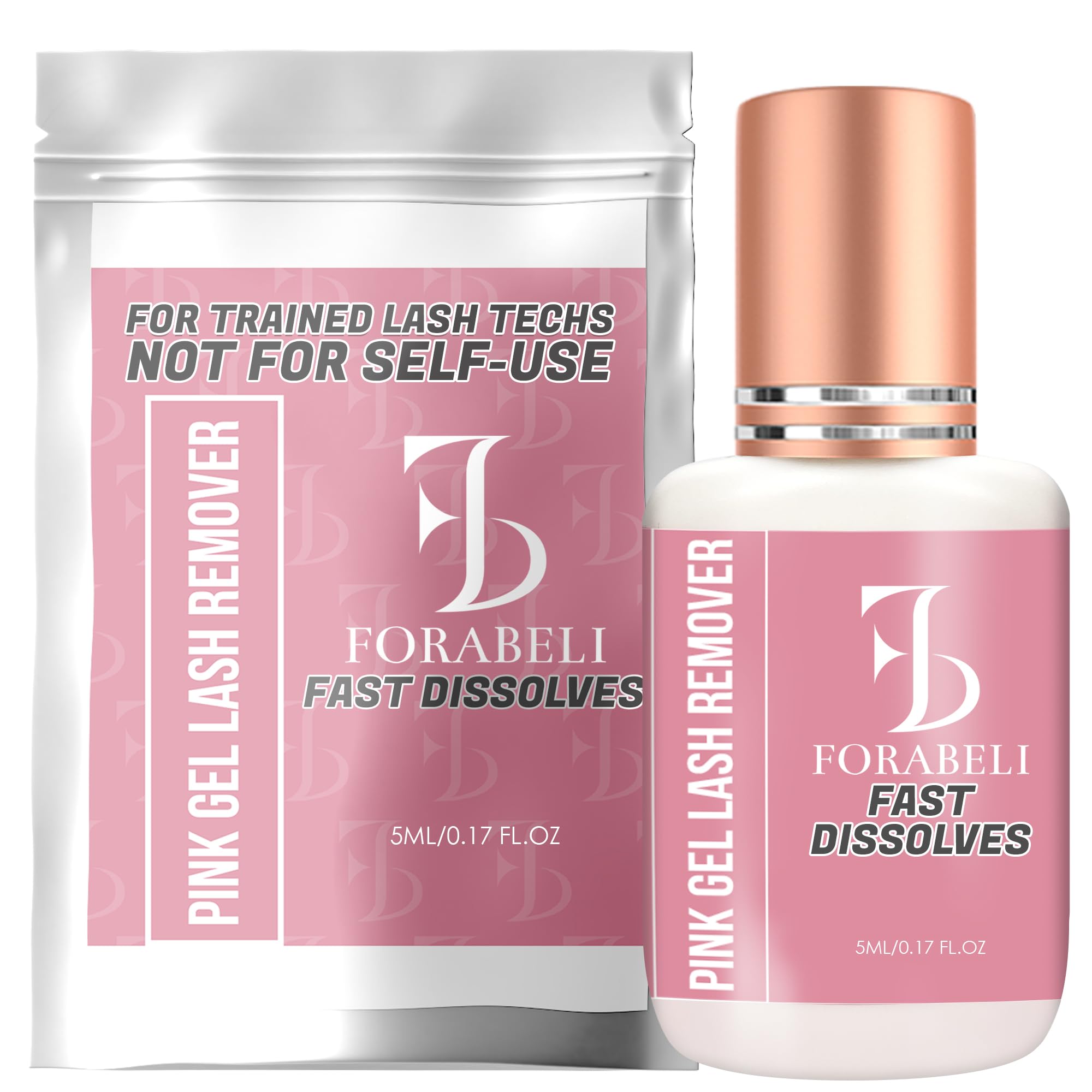 Pink Gel Lash Remover for Eyelash Extensions, 15ml, Safe and Gentle Formula, Easy to Apply, Versatile and Efficient