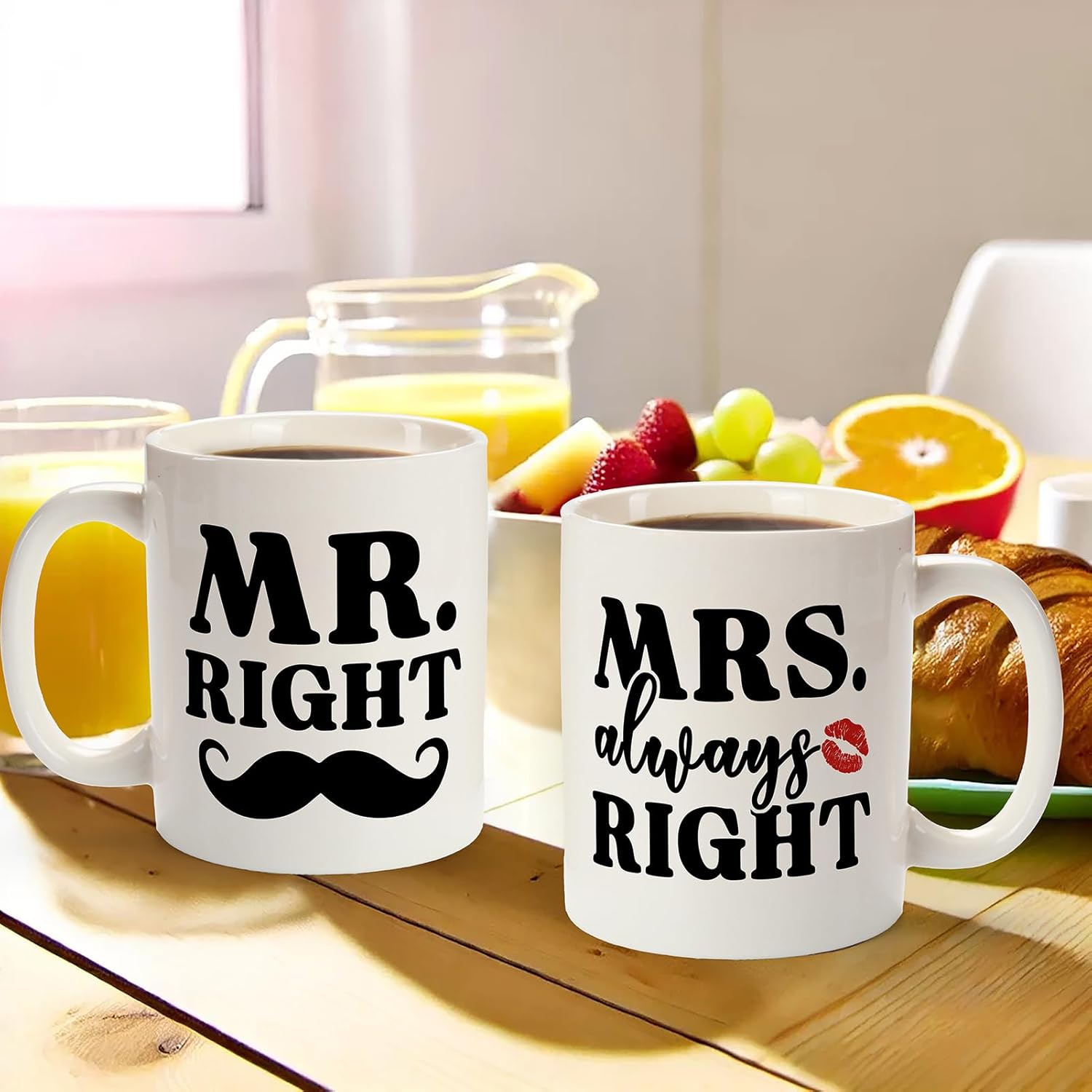 Mr and Mrs Coffee Mugs, Valentine's Day Gifts for Couples, Couples Gifts for Wedding Engagement Anniversary, Couple Gift Ideas for His Hers Husband Wife Parents Friends Newlyweds, Couple Mugs - Image 6