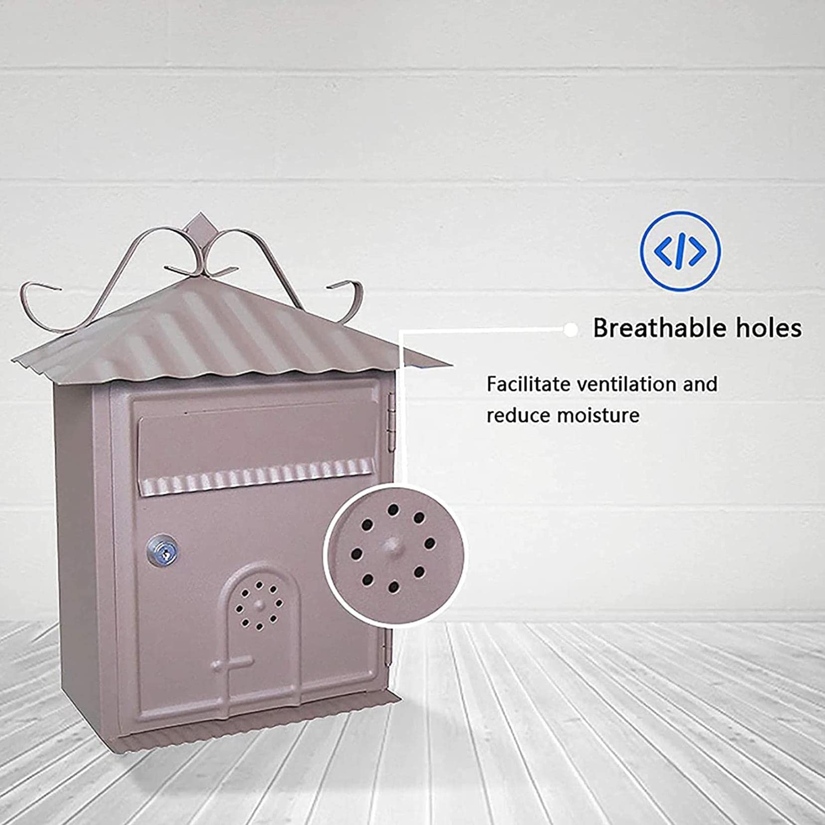 Cassetta Delle Lettere Vintage In Ferro Bianco - Per Montaggio A Parete, Stile Retrò - Foto 4